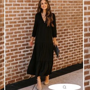 Vici black midi dress